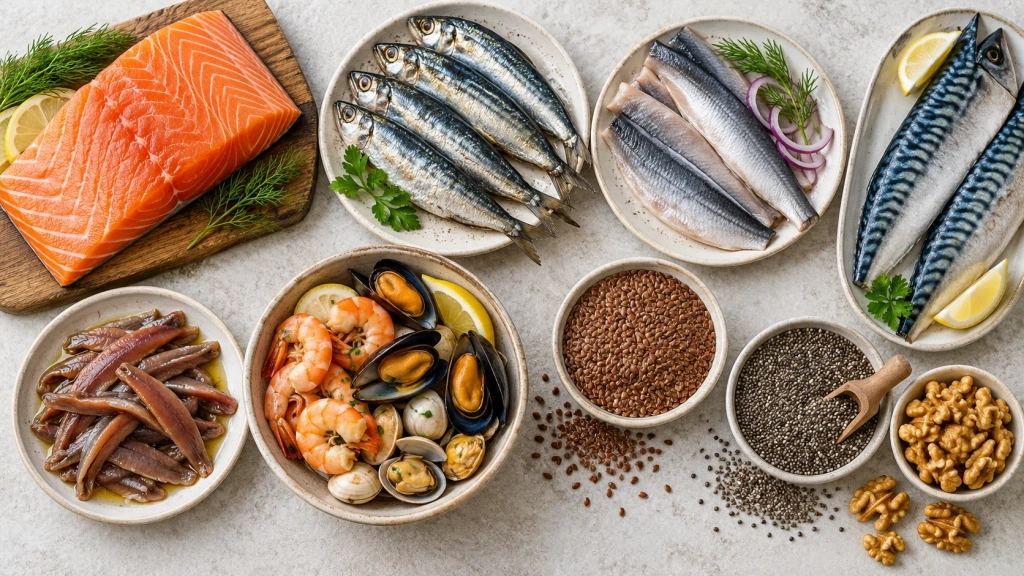 Рыба, морепродукты, семена и орехи — источники омега-3